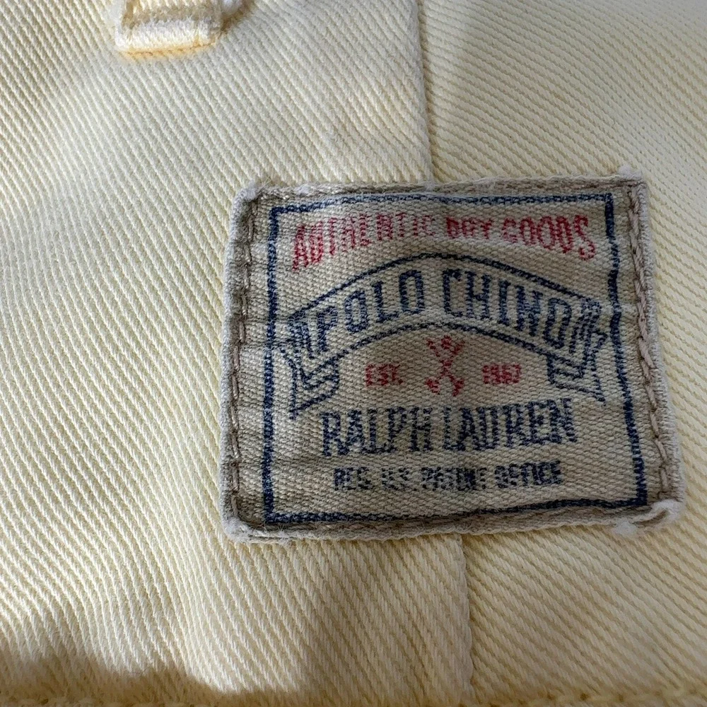 Vintage Polo Ralph Lauren Chino Pants Mens 38 Yellow Pleated Front Cotton‎